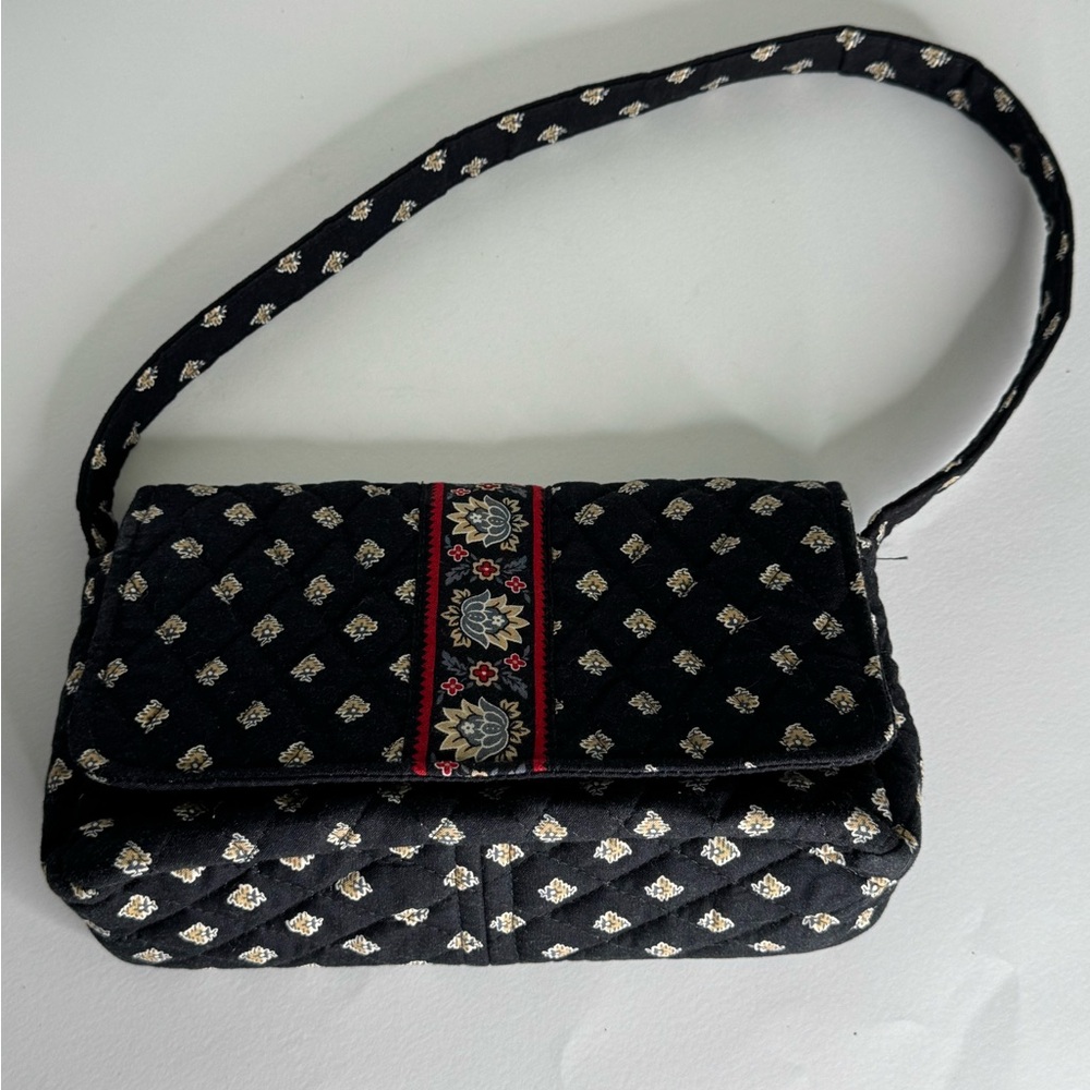 Vera Bradley Black and Red Geometric Shoulder Bag - Picture 1 of 4